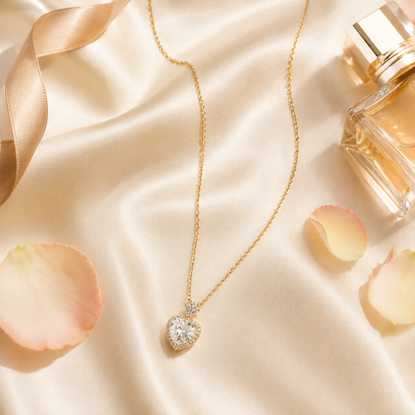 Vervit Heart Pendant Necklace for Daily Wear – Gold Finish, Single Piece