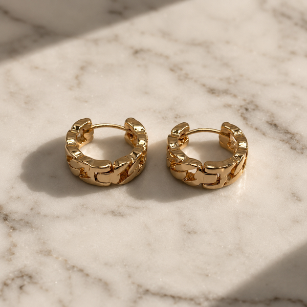 Gold Chain Hoop Earrings for Modern Occasion Styling | VERVIT