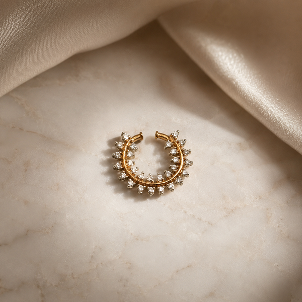 Golden Crystal Hoop Nose Ring