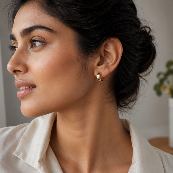 Vervit Gold Minimal Huggie Hoop Earrings for Women – 18K Gold Plated 316L Stainless Steel