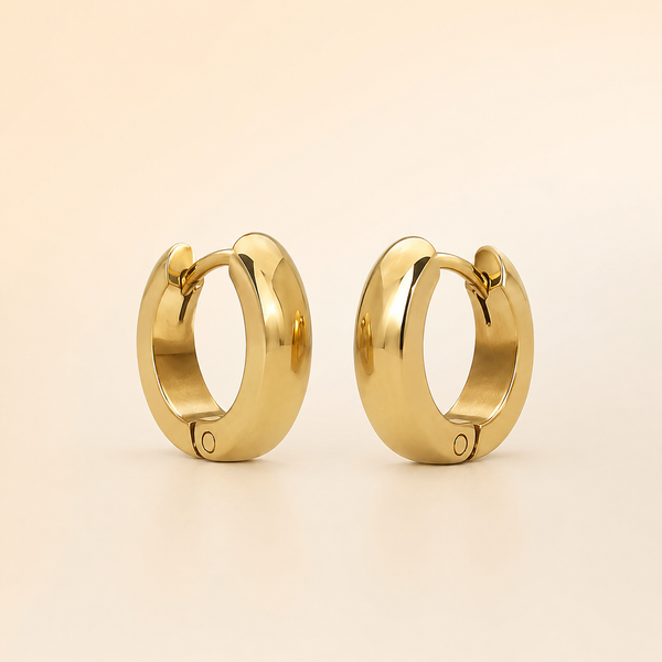 Vervit Gold Minimal Huggie Hoop Earrings for Women – 18K Gold Plated 316L Stainless Steel