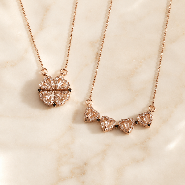 Vervit Magnetic Heart Necklace for Daily Wear – Rose Gold Finish, Single Piece