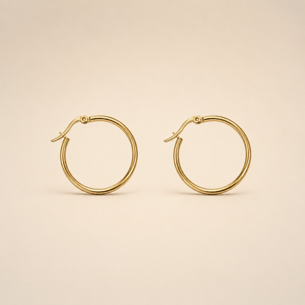 Vervit Gold Classic Hoop Earrings for Women – 18K Gold-Plated 316L Stainless Steel