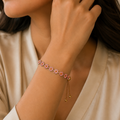 Vervit Gold Pink Floral Slider Bracelet for Women – 18K Gold Plated PVD Finish