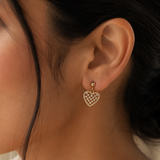Vervit Gold Heart Drop Earrings for Women – 18K Gold Plated PVD Finish on 316L Stainless Steel