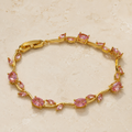 Vervit Gold Pink Vine Bracelet for Women – 18K Gold-Plated Anti-Tarnish Stainless Steel