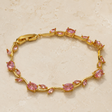 Vervit Gold Pink Vine Bracelet for Women – 18K Gold-Plated Anti-Tarnish Stainless Steel