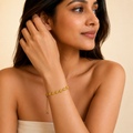 Vervit Gold Daisy Flower Adjustable Bracelet for Women – 18K Gold Plated 316L Stainless Steel