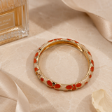 Vervit Gold Enamel Bangle for Women – 18K Gold-Plated PVD Finish, Anti-Tarnish 316L Stainless Steel