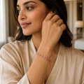 Vervit Gold Pink Floral Slider Bracelet for Women – 18K Gold Plated PVD Finish