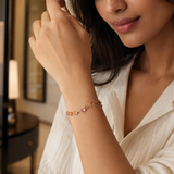 Vervit Gold Pink Vine Bracelet for Women – 18K Gold-Plated Anti-Tarnish Stainless Steel