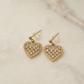 Vervit Gold Heart Drop Earrings for Women – 18K Gold Plated PVD Finish on 316L Stainless Steel