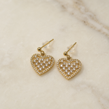 Vervit Gold Heart Drop Earrings for Women – 18K Gold Plated PVD Finish on 316L Stainless Steel