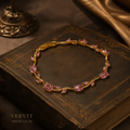Vervit Gold Pink Vine Bracelet for Women – 18K Gold-Plated Anti-Tarnish Stainless Steel