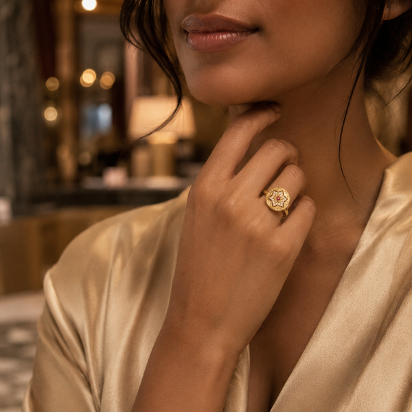 Golden Star Ruby Statement Ring