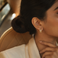 Vervit Gold-Tone Hoop Earrings for Women – Link Pattern Stone Detail, Pair of 2