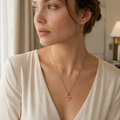 Pink Heart Solitaire Pendant Necklace