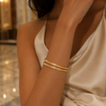 VERVIT Gold Plated Textured Bangle Set for Women