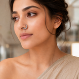 Silver Crystal Hoop Nose Ring