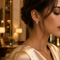 Gold Heart Pearl Drop Earrings for Festive Elegance | VERVIT