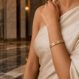 Vervit Paisley Aura Gold-Tone Bangle Set of 2