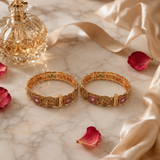 VERVIT Gold Plated Temple Bangle Set for Women