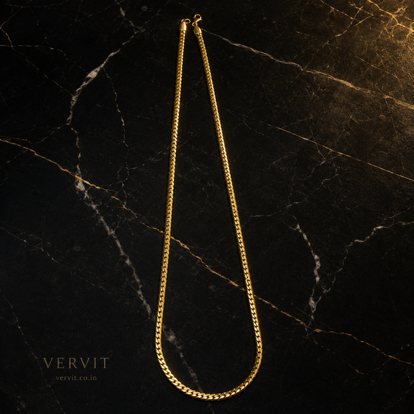 Vervit Curb Chain Necklace for Daily Wear – Gold Finish, Single Piece