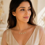 Vervit Heart & Clover Necklace Set for Daily Wear – Gold Finish, Set of 2