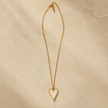 Vervit Gold-Tone Heart Pendant Necklace for Women – Ivory Centre Detail