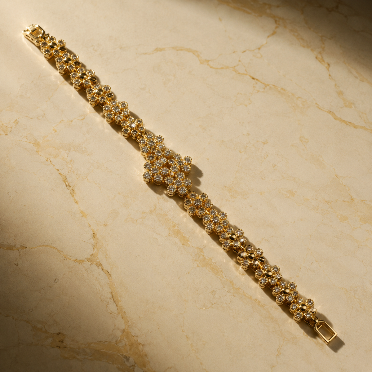 Vervit Floral Bracelet for Festive Wear – Gold Finish, Single Piece