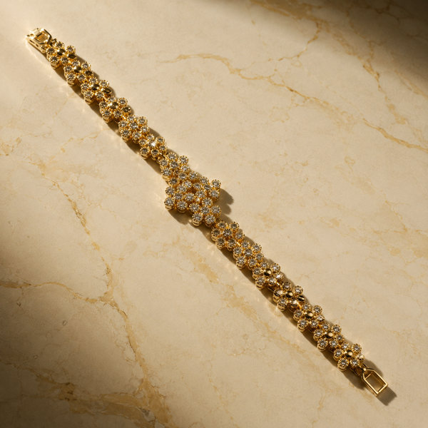 Vervit Floral Bracelet for Festive Wear – Gold Finish, Single Piece