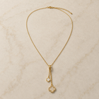 Vervit Gold-Tone Clover Drop Necklace for Women – Delicate Chain Design