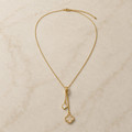 Vervit Gold-Tone Clover Drop Necklace for Women – Delicate Chain Design