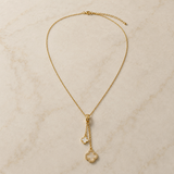 Vervit Gold-Tone Clover Drop Necklace for Women – Delicate Chain Design
