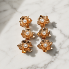 Rose Gold Floral Pearl Drop Earrings