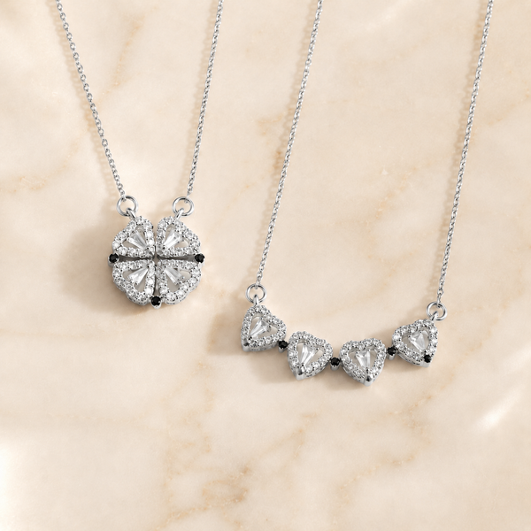 Vervit Magnetic Heart Necklace for Daily Wear – Silver Finish, Single Piece