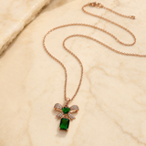 Emerald Bow Pendant Necklace