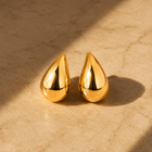 Vervit Gold-Tone Teardrop Stud Earrings for Women – Pair of 2