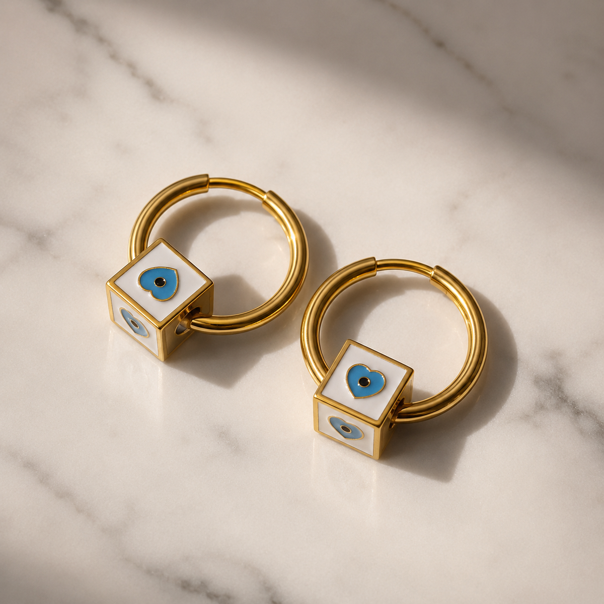 Vervit Azure Charm Gold-Tone Huggie Hoop Earrings