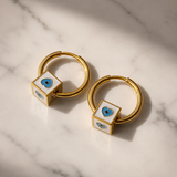 Vervit Azure Charm Gold-Tone Huggie Hoop Earrings