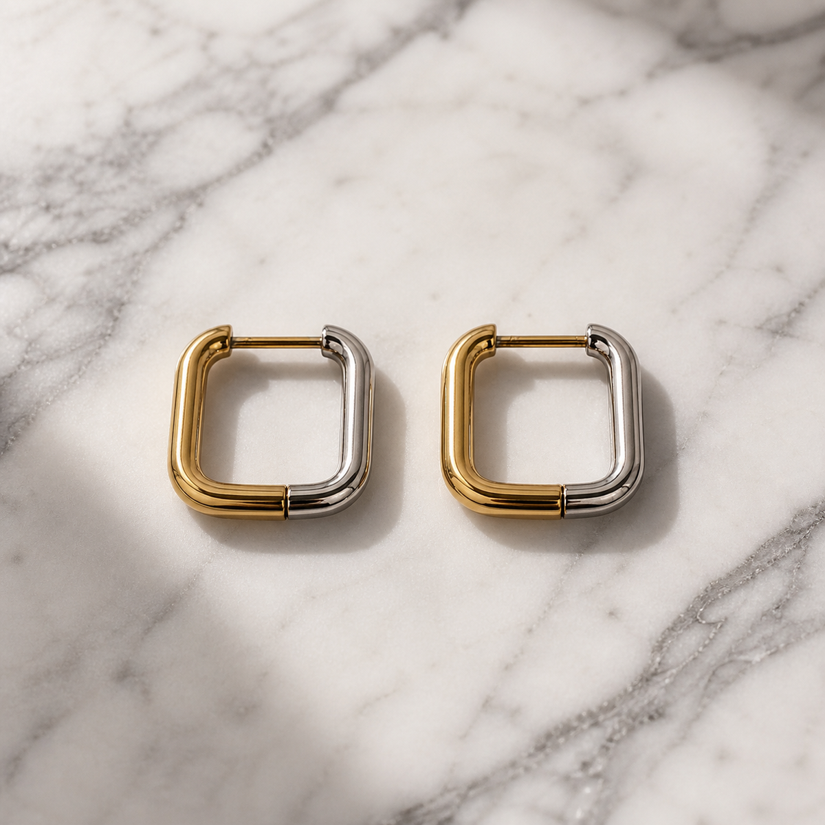 Vervit Duo Luxe Two-Tone Square Hoop Earrings