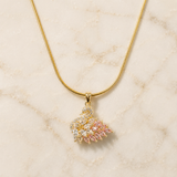 Vervit Gold-Tone Swan Pendant Necklace for Women – Pink Stone Detail