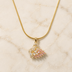 Vervit Gold-Tone Swan Pendant Necklace for Women – Pink Stone Detail