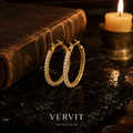 Vervit Gold-Tone Hoop Earrings for Women – Crystal-Detail Design, Pair of 2