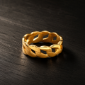 Men’s Gold-Toned Cuban Link Band Ring