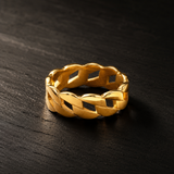 Men’s Gold-Toned Cuban Link Band Ring