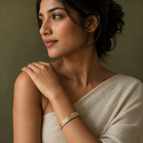 Vervit Paisley Aura Gold-Tone Bangle Set of 2