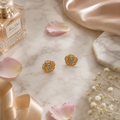 Vervit Amara Bloom Gold-Tone Floral Stud Earrings