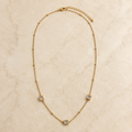 Golden Square Stone Station Necklace