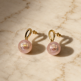 Pink Pearl Drop Earrings